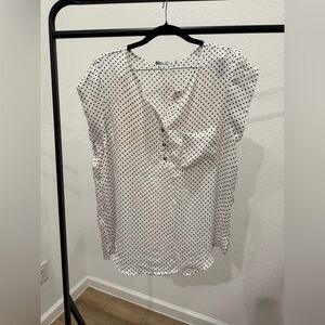 Sweet Rain Black and White Polka Dot Blouse